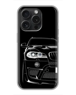 Чохол для iPhone 16 Pro з картинкою «Темний силует BMW»