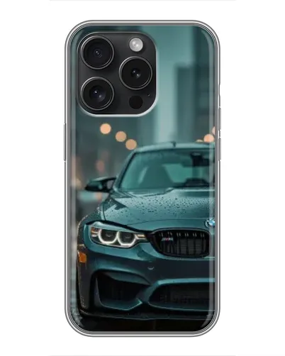 Чохол для iPhone 16 Pro з картинкою «BMW у вогнях міста»