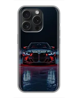 Чохол для iPhone 16 Pro з картинкою «BMW на мокрій дорозі»