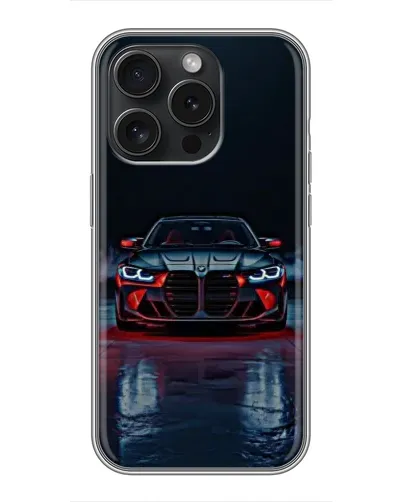 Чохол для iPhone 16 Pro з картинкою «BMW на мокрій дорозі»