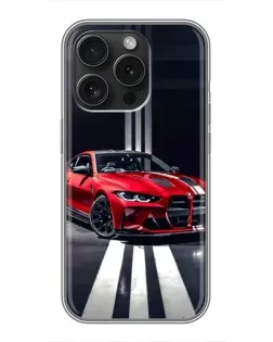 Чохол для iPhone 16 Pro з картинкою «Червона BMW на дорозі»