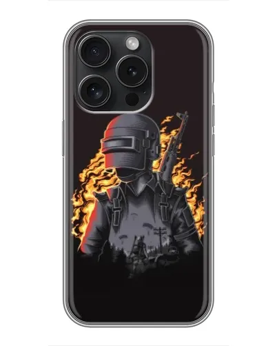 Чохол для iPhone 16 Pro з картинкою «PUBG — вогняний силует» Чохол для iPhone 16 Pro з картинкою «PUBG — вогняний силует»