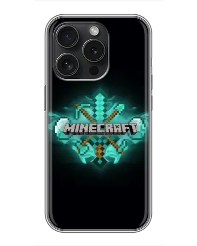 Чохол для iPhone 16 Pro з картинкою «Minecraft Diamond лого» Чохол для iPhone 16 Pro з картинкою «Minecraft Diamond лого»