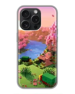 Чохол для iPhone 16 Pro з картинкою «Рожеве дерево Minecraft»