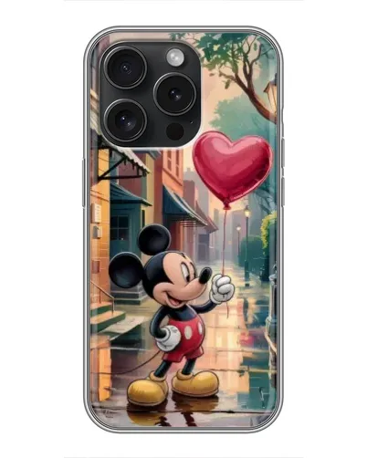 Чохол для iPhone 16 Pro з картинкою «Міккі та кулька-серце» Чохол для iPhone 16 Pro з картинкою «Міккі та кулька-серце»