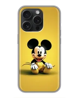 Чохол для iPhone 16 Pro з картинкою «Міккі на жовтому»