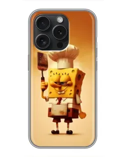 Чохол для iPhone 16 Pro з картинкою «Губка Боб кухар»
