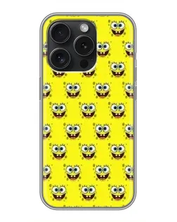 Чохол для iPhone 16 Pro з картинкою «Паттерн Губка Боб»