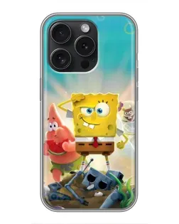 Чохол для iPhone 16 Pro з картинкою «Спанч Боб переможець»