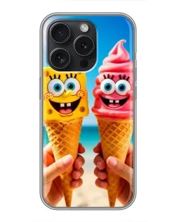 Чохол для iPhone 16 Pro з картинкою «Спанч Боб морозиво»
