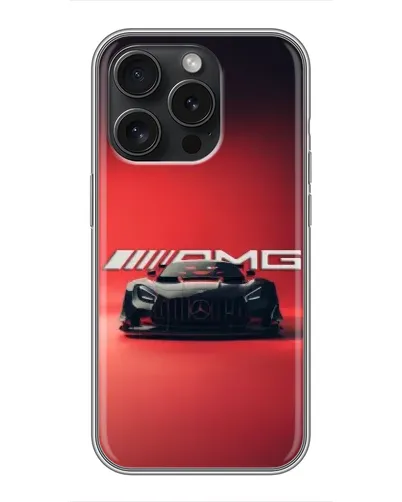 Чохол для iPhone 16 Pro з картинкою «Mercedes AMG — червона лінія»