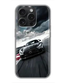 Чохол для iPhone 16 Pro з картинкою «Гоночний Mercedes AMG»