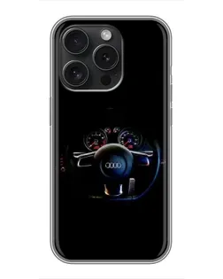 Чохол для iPhone 16 Pro з картинкою «Салон Audi — кермо» Чохол для iPhone 16 Pro з картинкою «Салон Audi — кермо»
