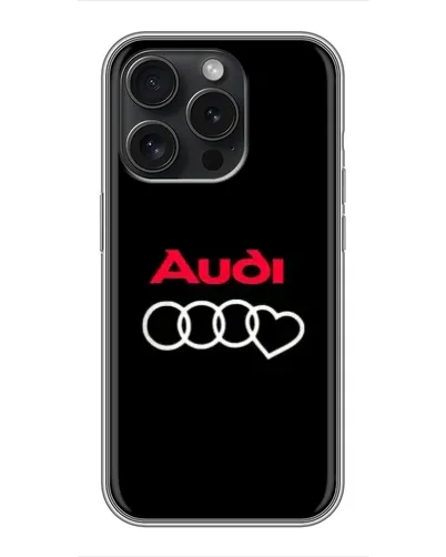 Чохол для iPhone 16 Pro з картинкою «Логотип Audi Heart»
