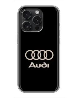 Чохол для iPhone 16 Pro з картинкою «Audi — золотий логотип»