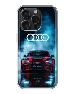 Чохол для iPhone 16 Pro з картинкою «Audi Sport — неон»