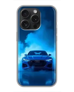 Чохол для iPhone 16 Pro з картинкою «Audi — блакитна енергія»