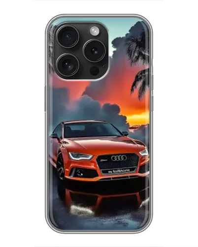 Чохол для iPhone 16 Pro з картинкою «Audi — захід сонця»