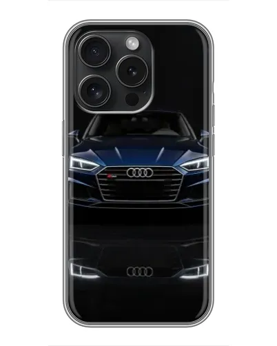 Чохол для iPhone 16 Pro з картинкою «Audi — нічне відображення»