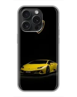 Чохол для iPhone 16 Pro з картинкою «Lamborghini жовтий акцент»