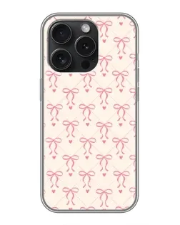 Чохол для iPhone 16 Pro з картинкою «Рожеві бантики Coquette»