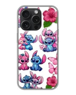 Чохол для iPhone 16 Pro з картинкою «Стікери Stitch та Angel»