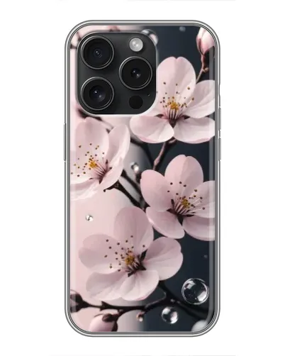 Чохол для iPhone 16 Pro з картинкою «Ніжня сакура та краплі» Чохол для iPhone 16 Pro з картинкою «Ніжня сакура та краплі»