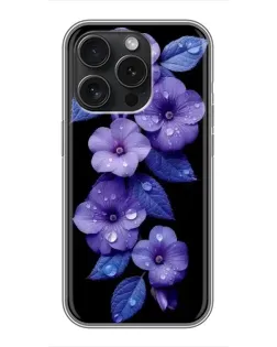 Чохол для iPhone 16 Pro з картинкою «Фіолетові квіти з росою» Чохол для iPhone 16 Pro з картинкою «Фіолетові квіти з росою»