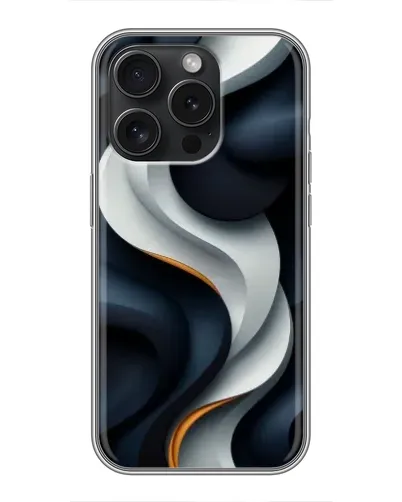 Чохол для iPhone 16 Pro з картинкою «Об'ємні чорно-білі стрічки» Чохол для iPhone 16 Pro з картинкою «Об'ємні чорно-білі стрічки»