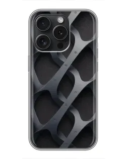 Чохол для iPhone 16 Pro з картинкою «Об'ємне сіре плетіння»