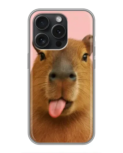 Чохол для iPhone 16 Pro з картинкою «Капібара з язиком» Чохол для iPhone 16 Pro з картинкою «Капібара з язиком»