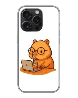 Чохол для iPhone 16 Pro з картинкою «Капібара з ноутбуком» Чохол для iPhone 16 Pro з картинкою «Капібара з ноутбуком»