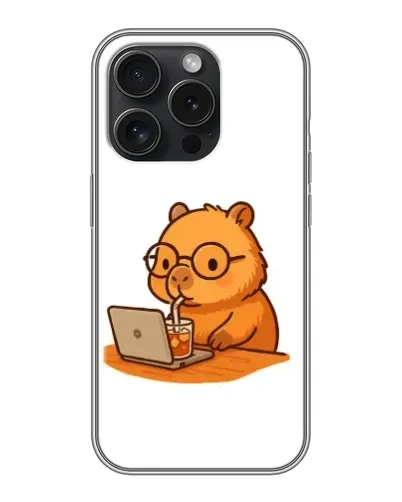 Чохол для iPhone 16 Pro з картинкою «Капібара з ноутбуком» Чохол для iPhone 16 Pro з картинкою «Капібара з ноутбуком»