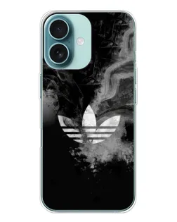Чохол для iPhone 16 з картинкою «Абстрактний дим Adidas»