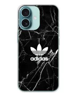Чохол для iPhone 16 з картинкою «Білий мармур Adidas»