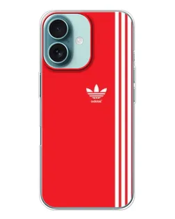Чохол для iPhone 16 з картинкою «Червоний мінімалізм Adidas»