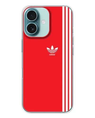 Чохол для iPhone 16 з картинкою «Червоний мінімалізм Adidas»