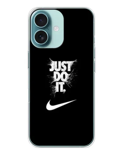 Чохол для iPhone 16 з картинкою «Текстовий принт Nike»