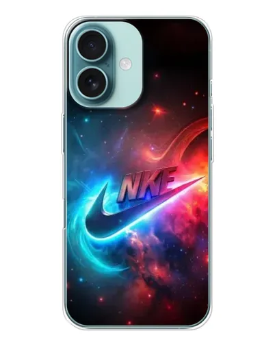 Чохол для iPhone 16 з картинкою «Вогняний логотип Nike»