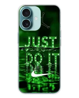 Чохол для iPhone 16 з картинкою «Зелений неоновий Nike»