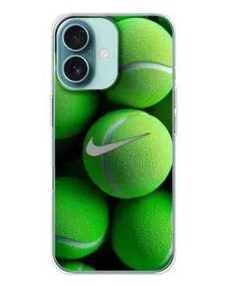 Чохол для iPhone 16 з картинкою «Тенісні м'ячі Найк»