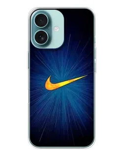 Чехол для iPhone 16 с картинкой «Синий пульс Nike»