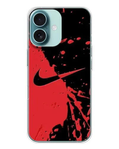 Чехол для iPhone 16 с картинкой «Красные брызги Nike» Чехол для iPhone 16 с картинкой «Красные брызги Nike»