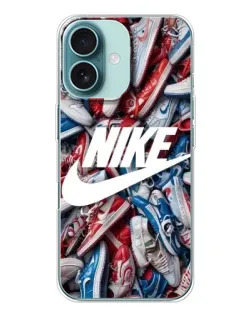Чехол для iPhone 16 с картинкой «Коллаж кроссовок Найк»