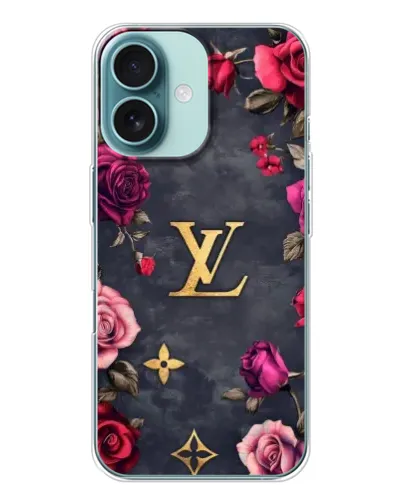 Чохол для iPhone 16 з картинкою «Квітковий Louis Vuitton»