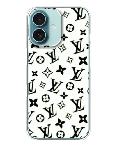 Чохол для iPhone 16 з картинкою «Монохромний хаос LV»