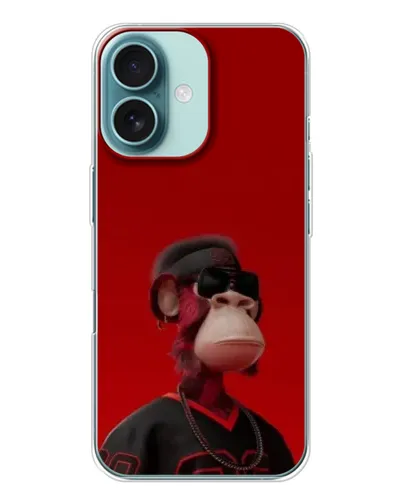 Чохол для iPhone 16 з картинкою «Bored Ape в червоному»