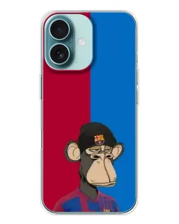 Чохол для iPhone 16 з картинкою «Bored Ape — фанат Барси»