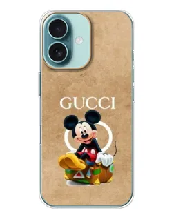 Чохол для iPhone 16 з картинкою «Міккі Маус Gucci — крафт»