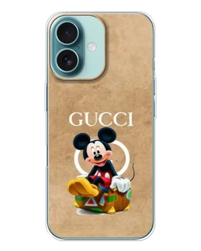 Чохол для iPhone 16 з картинкою «Міккі Маус Gucci — крафт»
